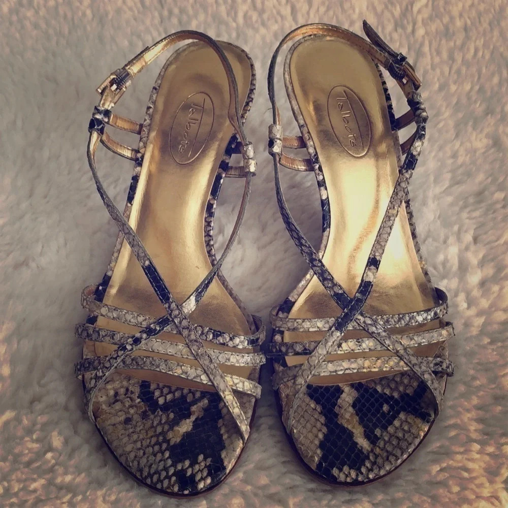 {TALBOTS} Snakeskin Slingback sandals, size 7M EUC
